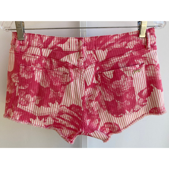 juicy couture y2k vintage denim Jeweled Stud Beadings shorts size 27 pink - Picture 4 of 5